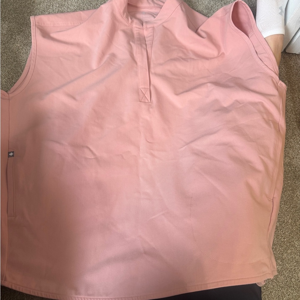 Figs Blush Pink Sleeveless Blouse